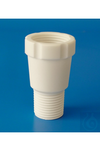 Glass filled PTFE adapter, NPT male 1”, female 1”, height 43 mm, fit shaft Ø 24 Glass filled PTFE...